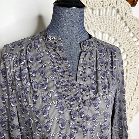 Zadig & Voltaire Traviata Butterfly Indie Sleaze Blouse Size Medium - Picture 2 of 6